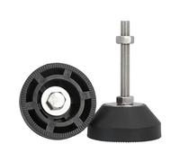 SynapSYA Pied Reglable Lot de 1 à 4 Pieds Tour réglables M8 M10 M12, diamètre 40/50 mm, Tige filetée galvanisée, nivellement Fixes(D50xM8x80,Black-1 PCS)