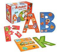 SYNARRY Alphabet en Bois Puzzles pour Les Enfants de 3-5 Ans, ABC Apprentissage pour Les Tout-Petits de 3+, Mots Lettres Puzzles Montessori Jouets éducatifs pour préscolaire garçons Filles