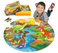 SYNARRY Puzzle de Sol Dinosaure Enfant pour 3 4 5 6 7 8 Ans, Grand Puzzle 70 Pièces Puzzles, Jouet Educatif Préscolaire, Jouets Cadeaux pour Enfants de 3 à 8 Ans Garçons Filles