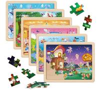 SYNARRY Puzzle Enfant 3 4 5 6 7 8 Ans, Puzzle Bois 6×60 Pièces, Jouet Educatif Préscolaire, Jouets Cadeaux pour Enfants de 3 à 8 Ans Filles Garçons