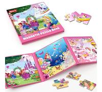 SYNARRY Puzzle Licorne Princesse Sirène Magnetique Enfants 3 4 5 6 Ans, 20 Piéces de Puzzle Voyage, Jouet pour Fille Avion Voiture Enfant 3 à 8 Ans