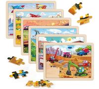 SYNARRY Puzzle Transport en Bois Enfant 3 4 5 6 7 8 Ans, Puzzles Voiture 6×60 Pièces, Jouet Educatif Préscolaire, Jouets Cadeaux pour Enfants de 3 à 8 Ans Garçons Filles
