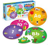 SYNARRY Puzzles en Bois avec Chiffres et Alphabet pour Enfants de 3 à 5 Ans, Apprentissage ABC pour Les Tout-Petits, Puzzles de Lettres préscolaires, Jouets éducatifs, Cadeaux pour 4 5 6 7 8 Ans
