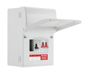 Sync Energy Chargeur EV, 40 A 30 mA Type A RCBO, Interrupteur Principal 100 A et Type 2 SPD, Double pôle, kit de boîtier de véhicule électrique, 5 Module, intérieur, BG Sync EV, IP20 CFUEV5RDA