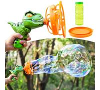 SYNCFUN Jouet de Dinosaure, Machine à Bulles avec Recharge de Solution, Jouet d'extérieur pour Les Enfants, garçons, Filles, fête, été, extérieur, Anniversaire.