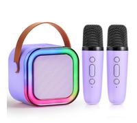 SYNCFUN Machine de Karaoké Enfants 2 Microphone Bluetooth Enfants Adultes, Microphone de Karaoké Jouets pour Enfants de 3 à 12 Ans Filles, Cadeaux pour Filles Garçons (Violet)