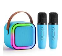 SYNCFUN Machine de Karaoké Enfants 2 Microphone Bluetooth Enfants Adultes, Microphone de Karaoké Jouets pour Enfants de 3 à 12 Ans Filles, Cadeaux pour Filles Garçons (Bleu)