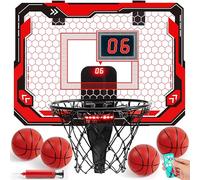 SYNCFUN Panier de Basket Enfant intérieur, Mini Panier de Basket Enfant avec 4 balles, Support Mural pour Tableau de Basket pour la Chambre, Jouet de Basket pour garçons et Filles à partir de 3 Ans