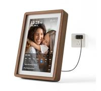 SyncGo Calendrier numérique intelligent et cadre photo 10 pouces (noyer noir), Wi-Fi, synchronisation du calendrier Google/Apple, rappels vocaux pour les parents