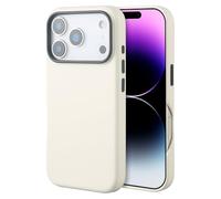 Synchro Bands Compatible avec étui en cuir Crazy Horse avec MagSafe, cuir de vache pleine fleur vintage, housse de protection fine avec doublure en microfibre - 17 cm, blanc