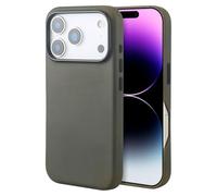 Synchro Bands Compatible avec étui en cuir Crazy Horse avec MagSafe, cuir de vache pleine fleur vintage, housse de protection fine avec doublure en microfibre - 17 cm, gris