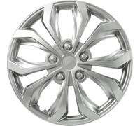 SYNCHRO Enjoliveurs Denver Silver 14 Pouces - 4 pièces, ABS, Argent, Fixation par clipsage