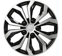 SYNCHRO Enjoliveurs Denver Silver/Black 15 Pouces - 4 pièces, ABS, Installation par clipsage