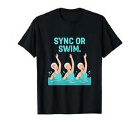 Synchronisez ou Swim Aqua Cartoon Swim Team Graphic T-Shirt