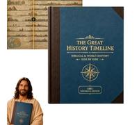 Synchronological History Chart 6,000 Years of Biblical & World Events (1) | 21 Panels World History Side by Side, Accordion Fold-Out Timeline Chart for Homeschooling, Family Learning, Libraries