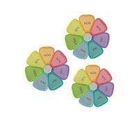 SyncLives Pilulier hebdomadaire extra large de 7 jours, joli pilulier coloré, pilulier coloré pour vitamines, huile de poisson, gélules molles, comprimés, compléments médicamenteux (3)