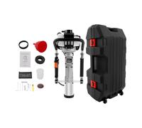 SYNCMH Râteau de piquet à essence 1200 W avec 2 têtes de coupure de 45/55 mm de diamètre Moteur 4 temps Marteau de démolition portable pour chantiers de construction jardin