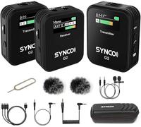 Synco G2 (A2), 2,4G Système De Microphone sans Fil 2,4G Double Émetteur Et 1 Micro À Revers Récepteur avec Câble Android pour Vlogging Streaming Youtube