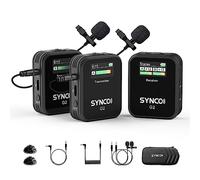 SYNCO G2(A2) Micro Cravate sans Fil, Lavalier Microphone 2.4G 200M 8H Annulation Bruit pour Caméra DSLR Smartphone Tablette PC Youtube Vlogging Streaming