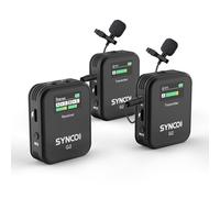 SYNCO G2(A2) Micro Cravate sans Fil, Lavalier Microphone 2.4G Annulation Bruit pour Caméra DSLR Smartphone Tablette PC Youtube Vlogging Streaming