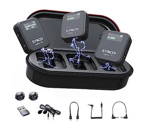 SYNCO G2 A2 Pro 2.4G Microphone Lavalier sans Fil 1-Trigger-2 150Hz Low Cut avec écran Couleur TFT 150m Plage de Fonctionnement Stable Charge Rapide pour Youtube VLOG Streaming