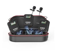SYNCO G2(A2) Pro Micro Cravate sans Fil pour iPhone/Android/Caméra, 2.4GHz Double Micro Cravateavec Réduction de Bruit 200m 24H Adaptateurs USB-C/Lightning Inclus Vidéo Youtube Streaming Live