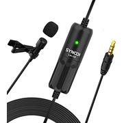 SYNCO Lav S8 Microphone Cravate Professionnel à Pince omnidirectionnel avec réduction du Bruit, couplage Automatique, câble de 8 m de Long pour Appareil Photo Reflex numérique,