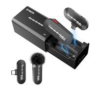SYNCO Microphone Cravate sans Fil de Type C, P1ST Microphone lavalier sans Fil 2.4GHz avec étui de Chargement pour téléphones et tablettes USB C, Microphone-Cravate-sans-Fil-Smartphone