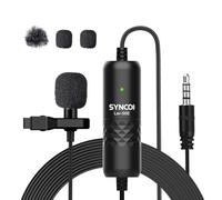 SYNCO Microfono Lavalier, S6E Clip Mic 3.5mm Omnidirezionale 6 Metri Compatibile per Smartphone, Fotocamera, Tablet, Laptop, Computer