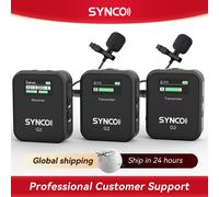 SYNCO - Microphone Lavalier sans fil G2(A2) Pro, double émetteur 2.4G, enregistrement 24 heures, 656 pieds, 8H, pour Vlog en ligne, YouTube, G2A2, nouveau G2A2PRO