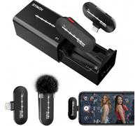 SYNCO P1SL Micro Cravate sans Fil pour iOS 14/13/12 2,4 GHz étui de Charge | Mini micro à clip, transmission 2,4 GHz, Plug & Play, réduction du bruit par IA, 150 m LOS, vidéo, Vlog et podcast