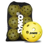 Synco Pickleball Indoor 26 trous - Taille et poids officiels à rebond élevé (lot de 6) | Balles d'entraînement de qualité supérieure pour tous les niveaux de jeu - 1063