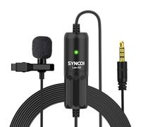 SYNCO S8 8 Mètres Lavalier-Microphone-Onglet-Cravate-Condensateur Omnidirectionnel, Clip Microphone Compatible pour DSLR Caméras Reflex, Téléphones, Ordinateur Portable, PC