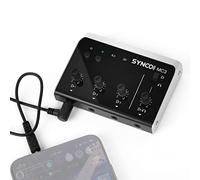 SYNCO Table de Mixage 4 Canaux Output Simultanément pour Multi-Appareils et Plateforme de Streaming Sans Fil Smartphone Mixer Audio DSP Chip Gain Control Real Time Monitoring Microphone Bluetooth