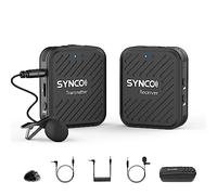 SYNCO Wireless Lavalier Microphone, G1(A1) 2.4G Lapel Mic System Transmitter Receiver Kit, 70m Transmission Real-Time Monitoring for Camera DSLR Smartphone, SYNCO-G1-Wireless-Lavalier-Microphone