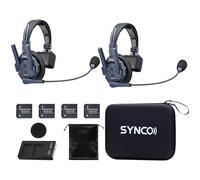 SYNCO XTALK Master Mesh Talk Casque Intercom sans Fil (2 PCS) | MasterFree 3.0, 2.4G Full Duplex, Portée 500m, Latence 45ms, Réduction Bruit ENC 2.0, Application Équipes & Événements