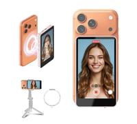 SYNCO XView Écran Moniteur Selfie Vlog pour iPhone 17- Caméra Arrière Magnétique 4K/1080p avec Rotation 180°, Autonomie 3H et Haut-Parleur Intégré pour Youtube, TikTok, Live Streaming (Rosa)