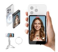 SYNCO XView Écran Moniteur Selfie Vlog pour iPhone et Android, Caméra Arrière Magnétique 4K/1080p avec Rotation 180°, Autonomie 3H et Haut-Parleur Intégré pour Youtube, TikTok, Live Streaming