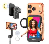 SYNCO XView M4 AI Moniteur Écran Selfie avec Lumière Magnétique pour iPhone et Android, Gesture Control, 4K Zero Latency, Écran Retour Caméra Selfie, Batterie 3h, pour Youtube TikTok (Noir)