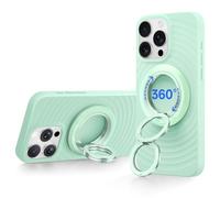 SYNCWIRE Anneau de Support Magnétique pour Téléphone Portable MagSafe - Portable Poignée Téléphonique à Rotation 360° avec Double Anneau Compatible iPhone 17/16/15/14/13/12 Pro Max