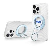 SYNCWIRE Anneau de Support Magnétique pour Téléphone Portable MagSafe - Portable Poignée Téléphonique à Rotation 360° avec Double Anneau Compatible iPhone 16/15/14/13/12 Pro Max - Blue