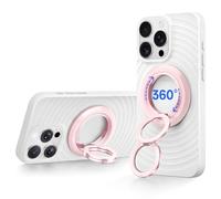 SYNCWIRE Anneau de Support Magnétique pour Téléphone Portable MagSafe - Portable Poignée Téléphonique à Rotation 360° avec Double Anneau Compatible iPhone 17/16/15/14/13/12 Pro Max