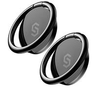 Syncwire Anneau Support Téléphone en Métal [Lot de 2] [Rotation à 360 Degrés] Compatible avec iPhones 14/13/12 /11 Pro Max XS Max/XR/X/6, Samsung Galaxy S23 S22S10/S9/S8, LG, Moto,Sony ect. - Noir