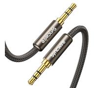 SYNCWIRE Câble Aux 3,5 mm tressé en nylon, adaptateur d’entrée audio mâle-mâle pour casques, voiture, stéréo domestique, haut-parleur, iPhone, iPad, iPod, Echo & plus - 0,5 m, brun doré