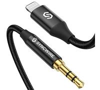 SYNCWIRE Câble Lightning vers Jack 3,5mm - [Apple MFi Certifié] Câble iPhone vers Jack 3,5mm Mâle Cordon Auxiliaire Stéréo Voiture pour iPhone 14 Pro Max 14 Pro 14 13 12 11 XS Max XR X 8 7 - Noir 1M