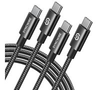 SYNCWIRE Câble USB C vers USB C Rapide 60W 2-Pack 2M, Cable USB C PD 3.0 QC 4.0, Nylon Tressé pour iPhone 15 Series Samsung S24 S23 S22 iPad Air MacBook Pro Google Pixel 7 Switch PS5 Tablets Noir
