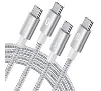 SYNCWIRE Câble USB C vers USB C Rapide 60W 2-Pack 2M, Cable USB C PD 3.0 QC 4.0, Nylon Tressé pour iPhone 15 Series Samsung S24 S23 S22 iPad Air MacBook Pro Google Pixel 7 Switch PS5 Tablets Argent
