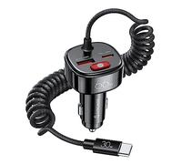 Syncwire Chargeur de Voiture USB C [avec Protection de Batterie] Adapter de Voiture Super Rapide 66W PD et QC 3.0, Câble Spiralé Type-C 1,8m pour Samsung/Google Pixel/Moto/Android,iPhone,iPad Pro,etc