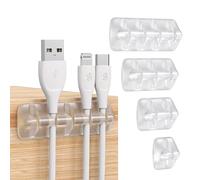 Syncwire Clips Câble Organisateur Bureau - Lot de 5 - Range Câbles Silicone Fixe Câble Adhésif Attache-Câble Rangement Cordon de Bureau pour Câbles de Chargeur/Souris/Écouteur/Téléphone - Transparent