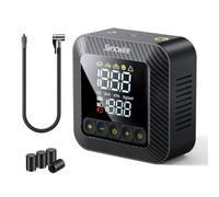 Syncwire Compresseur à Air Portatif 10.35Bar 3X Pompe à Air à Gonflage Plus Rapide Electrique Pompe Gonfleur Pneus Voiture pour Plusieurs Modes, avec Bouchons de Valve de Pneu de Voiture, Large LCD